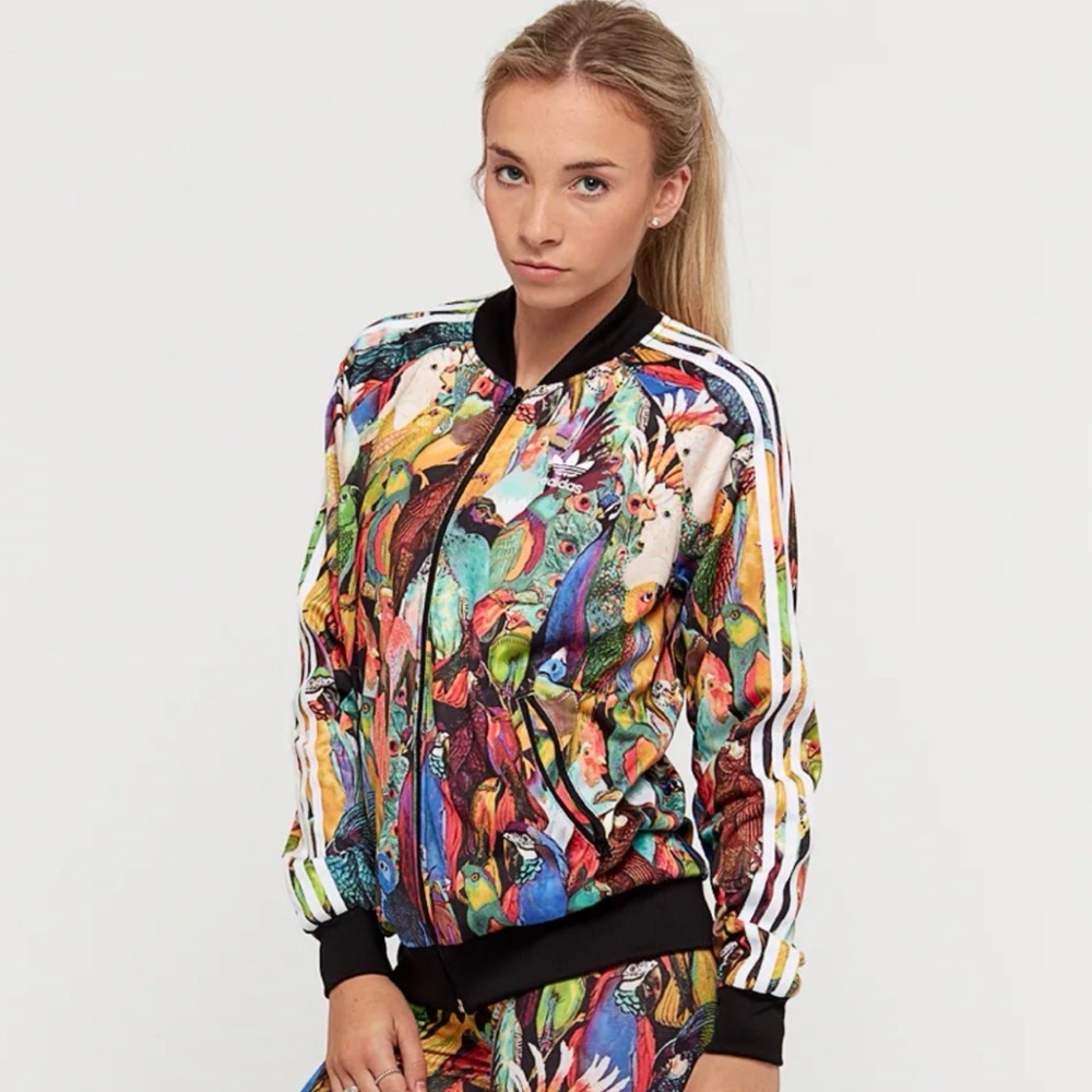 adidas Multicolor Parrot Print Bomber Jacket